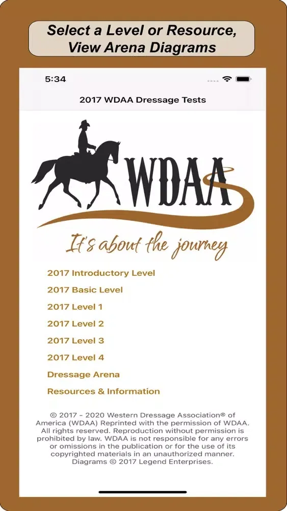 2017 WDAA Dressage Tests スクリーンショット
